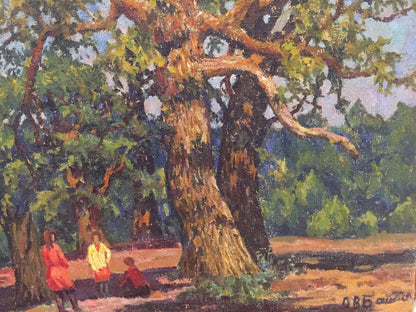 Oil painting Summer park