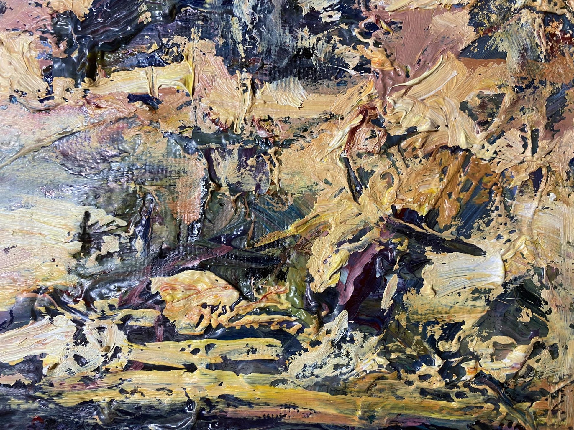 Abstract Oil painting Evening Nature Landscape Vladimir Mazur