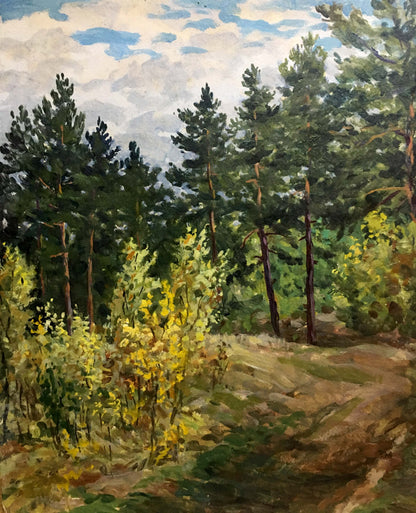 Oil double painting summer nature A. Cherkas