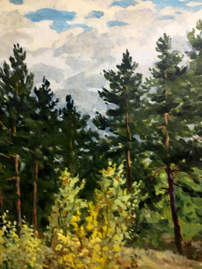 Oil double painting summer nature A. Cherkas