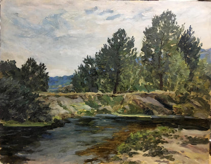 Oil double painting summer nature A. Cherkas