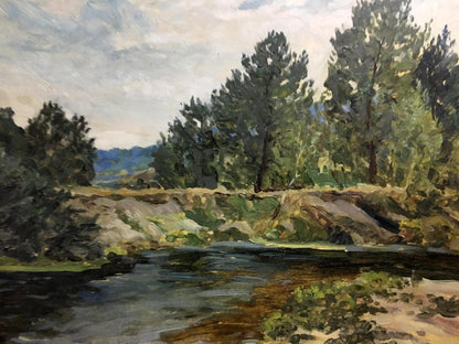Oil double painting summer nature A. Cherkas