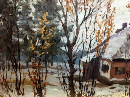 Oil double painting Seasons of the Year A. Cherkas