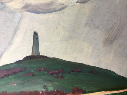 Gouache painting Monument on a hill Vladimir Chernikov
