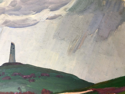 Gouache painting Monument on a hill Vladimir Chernikov