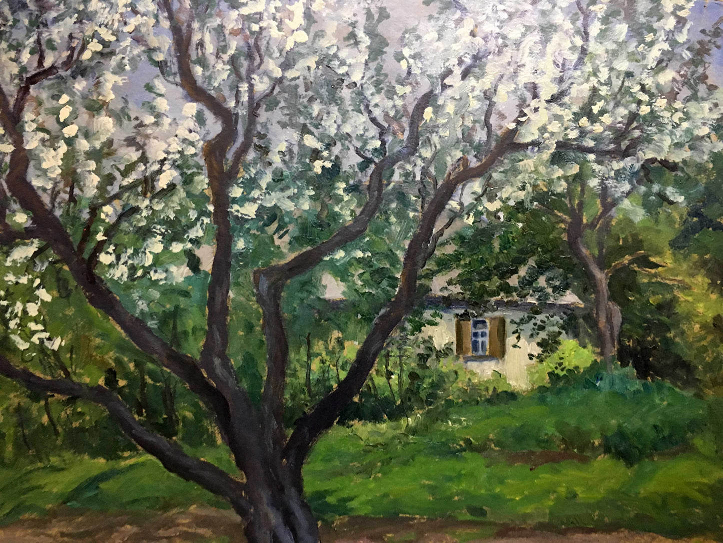 Oil double painting Contrast of autumn and spring A. Cherkas