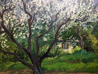 Oil double painting Contrast of autumn and spring A. Cherkas