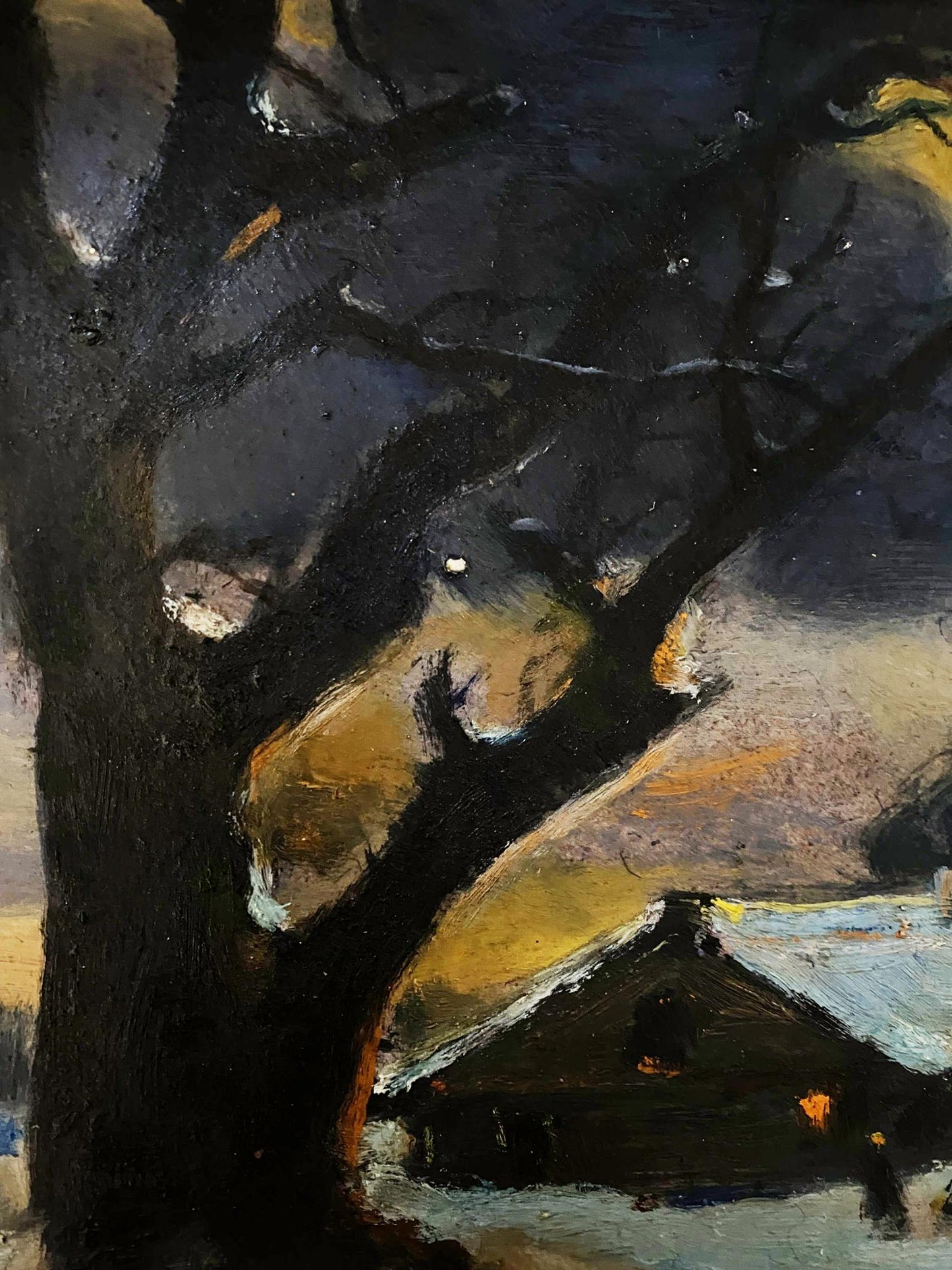 Oil painting Winter evening Litvinov Oleg Arkad'yevich