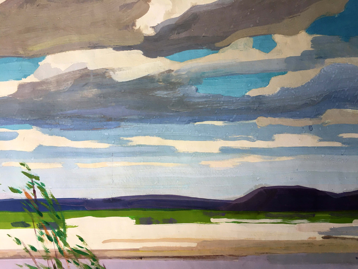 Gouache painting depicting "After the Rain" by Vladimir Mikhailovich Chernikov