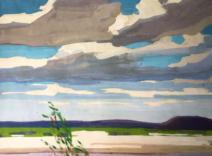 Vladimir Mikhailovich Chernikov's gouache painting capturing "After the Rain"
