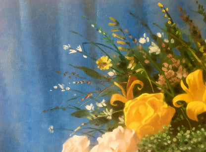 Oil painting White and yellow flowers Anatoly Tarabanov