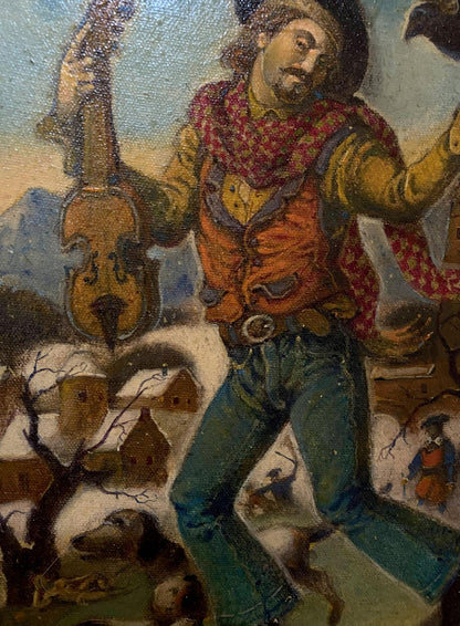 Oil painting Winter day for a walk Litvinov Oleg Arkad'yevich