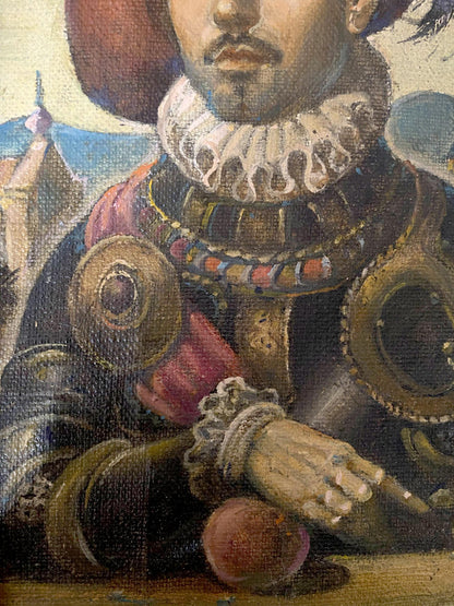 Oil painting depicting a brother's portrait by Oleg Arkad'yevich Litvinov
