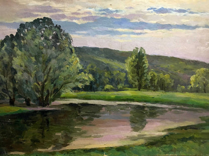 Oil double painting Between summer and winter A. Cherkas