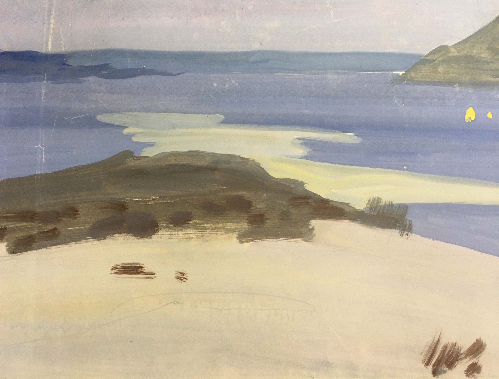 Capturing Tranquility: Vladimir Chernikov's Gouache Painting of the Shore