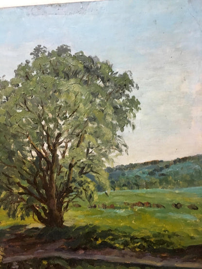 Oil painting Tree pond Alexander Georgievich Cherkass