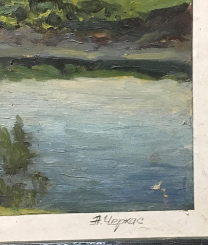 Oil painting Tree pond Alexander Georgievich Cherkass