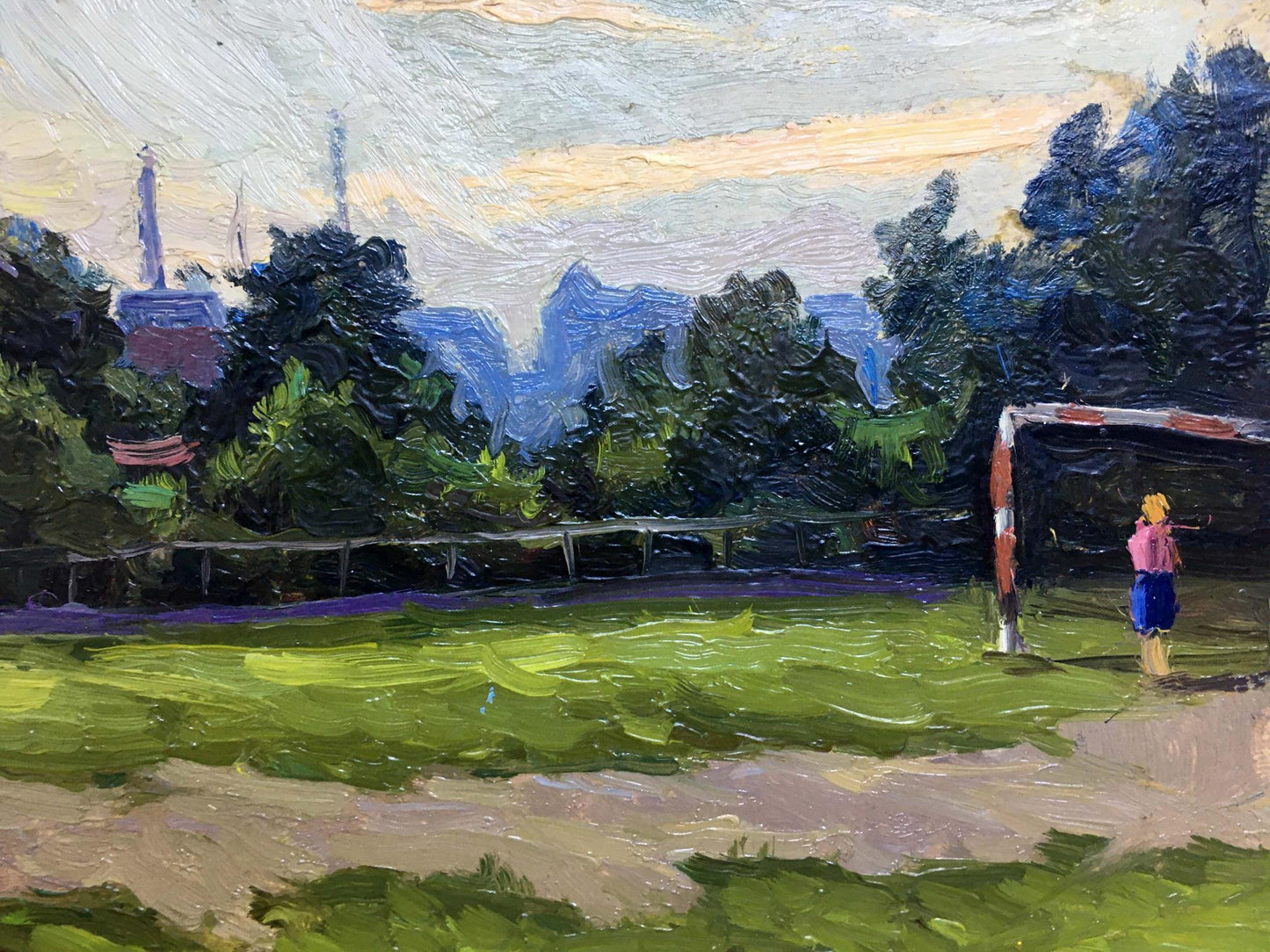 Oil painting Football field I. Popov