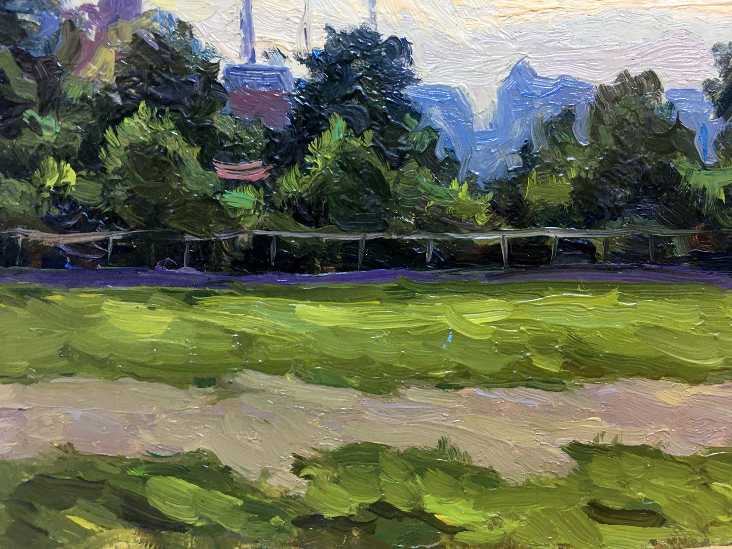 Oil painting Football field I. Popov
