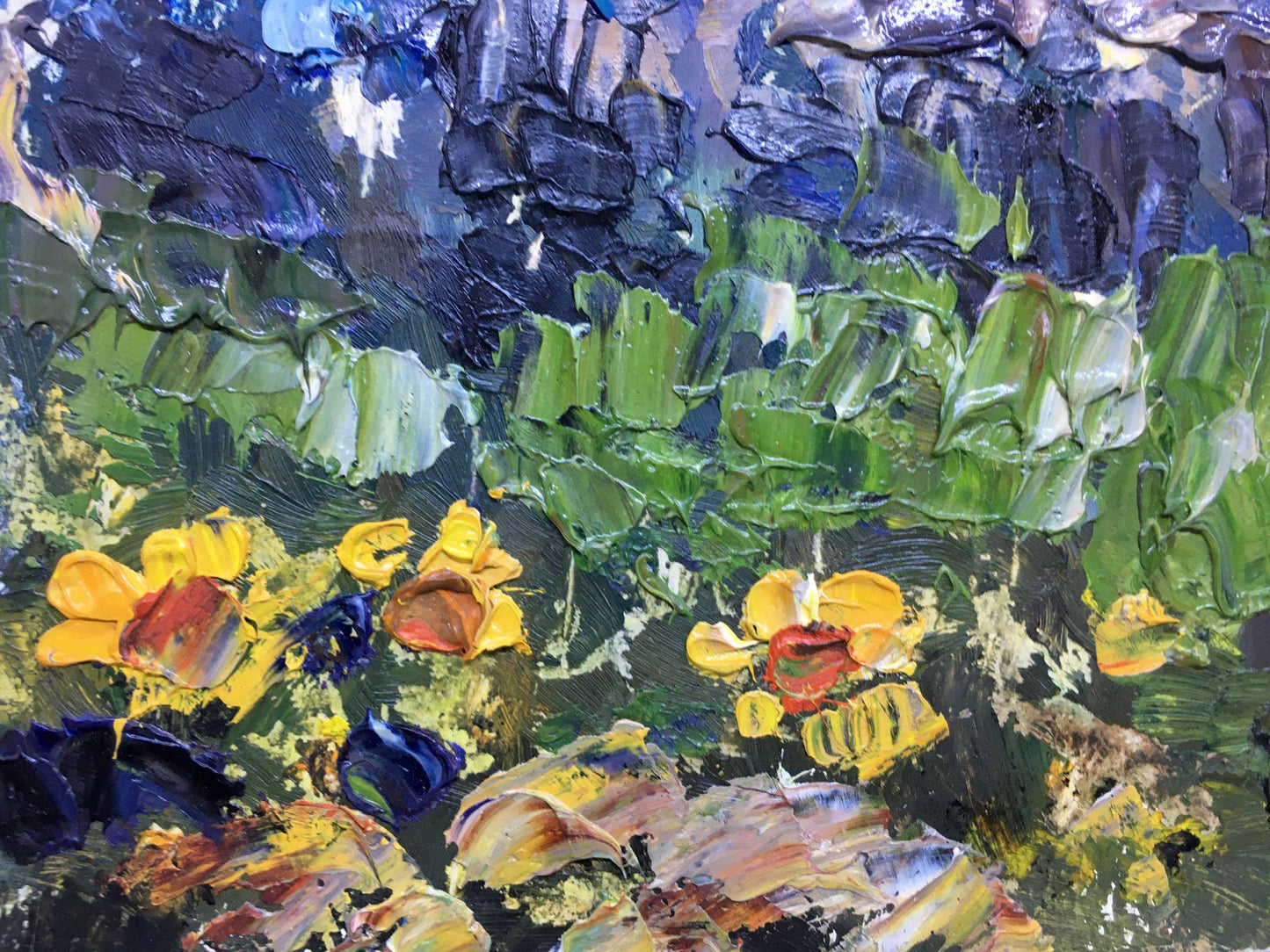 Popov I. A.'s Oil Painting: Courtyard Landscape"