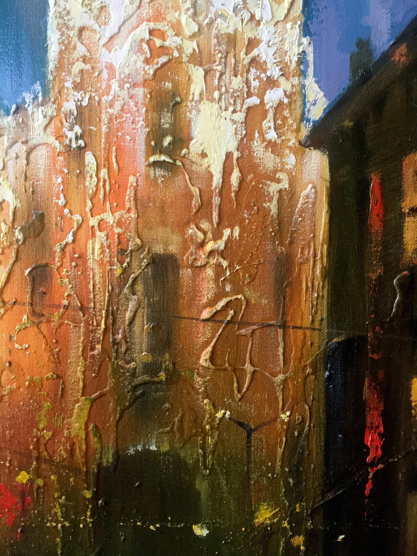 Oil painting Night street Anatoly Borisovich Tarabanov