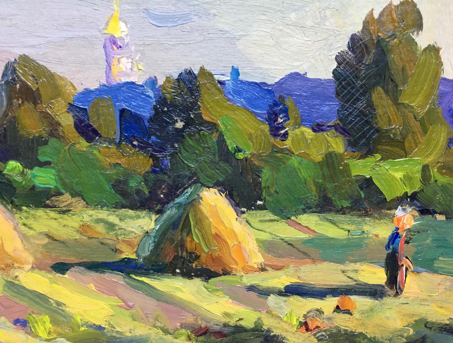 Oil painting Haystacks Popov I. A.
