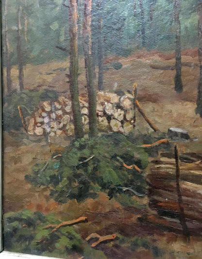 Oil painting Sawmill Alexander Georgievich Cherkass