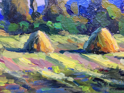 Oil painting Haystacks Popov I. A.