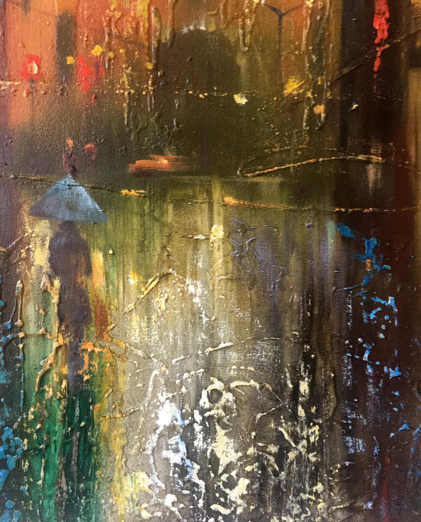 Oil painting Night street Anatoly Borisovich Tarabanov