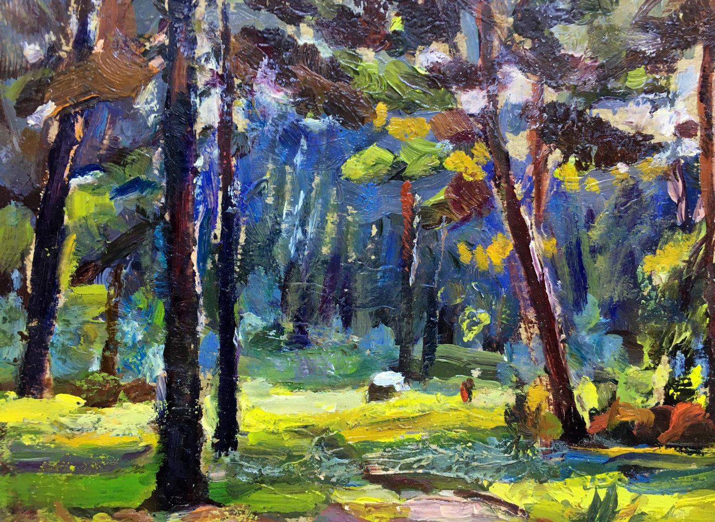 Oil painting Walk in the woods Popov I. A.