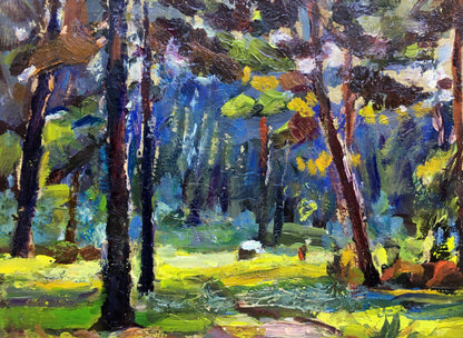 Oil painting Walk in the woods Popov I. A.