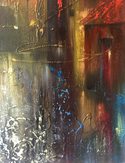 Oil painting Night street Anatoly Borisovich Tarabanov