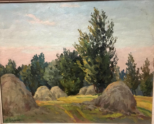 Oil painting Evening in the meadow Alexander Cherkass