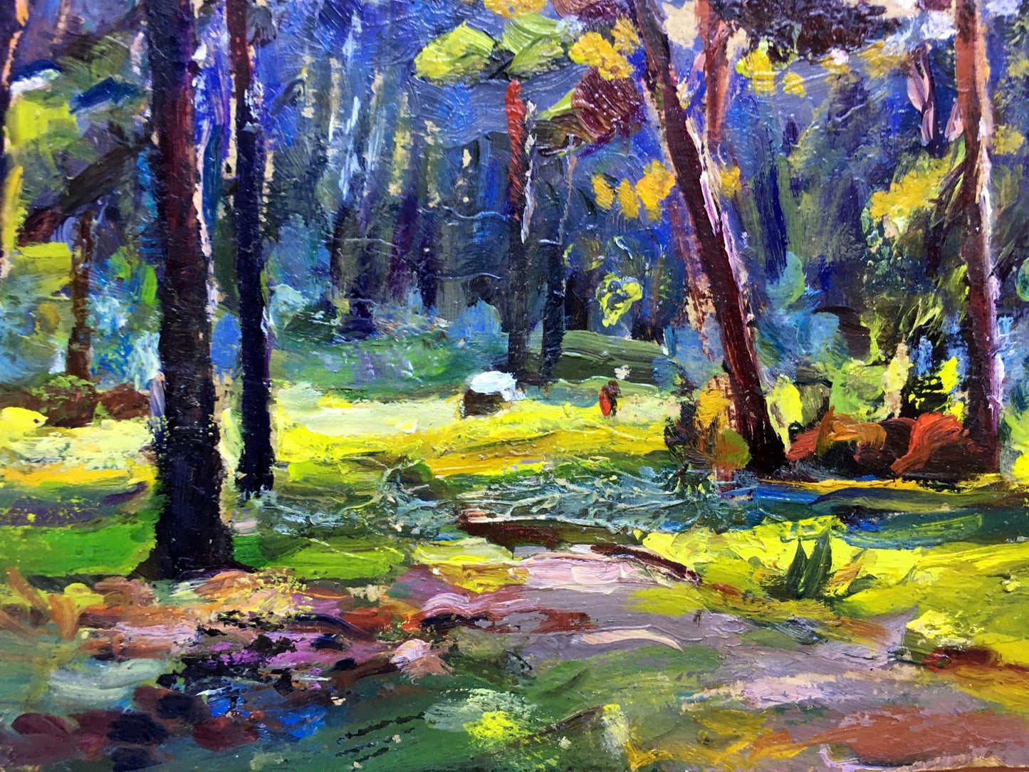 Oil painting Walk in the woods Popov I. A.
