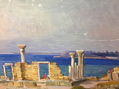 Oil painting Ruins of a building original picture painter