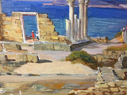 Oil painting Ruins of a building original picture painter