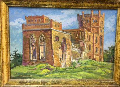 Oil painting The village of Lipki. Etude Yuri Alexandrovich Karganolov