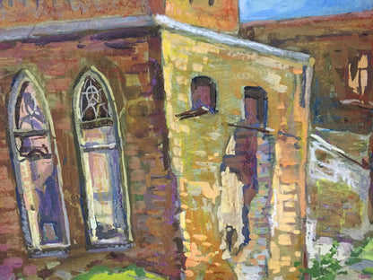 Oil painting The village of Lipki. Etude Yuri Alexandrovich Karganolov