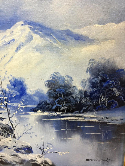 Oil painting Winter landscape original picture painter