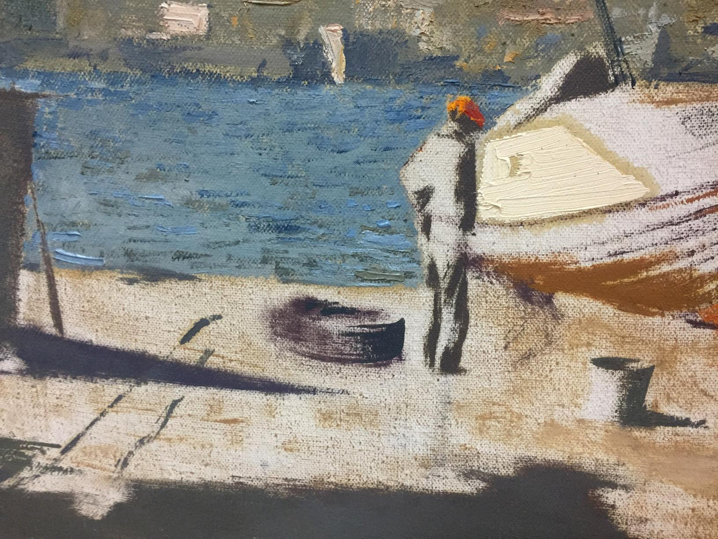 Oil painting Boats Alexey Fedorovich Vlasov