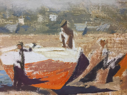 Oil painting Boats Alexey Fedorovich Vlasov