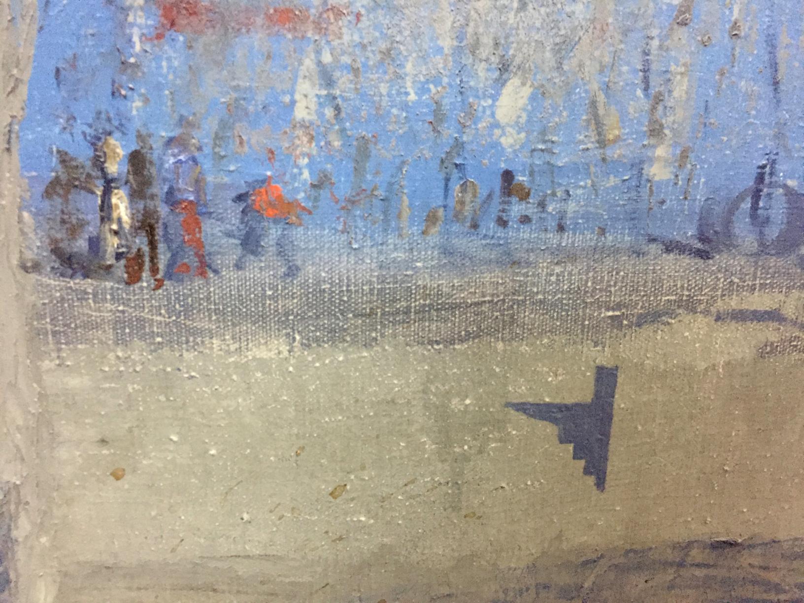 A blue spring is captured in Alexey Fedorovich Vlasov's oil painting