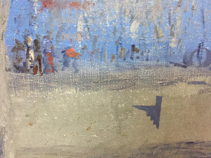 A blue spring is captured in Alexey Fedorovich Vlasov's oil painting