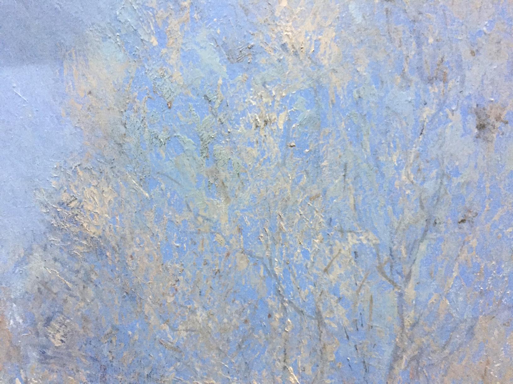 Alexey Fedorovich Vlasov's oil painting showcases a blue-themed spring