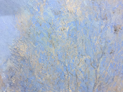 Alexey Fedorovich Vlasov's oil painting showcases a blue-themed spring