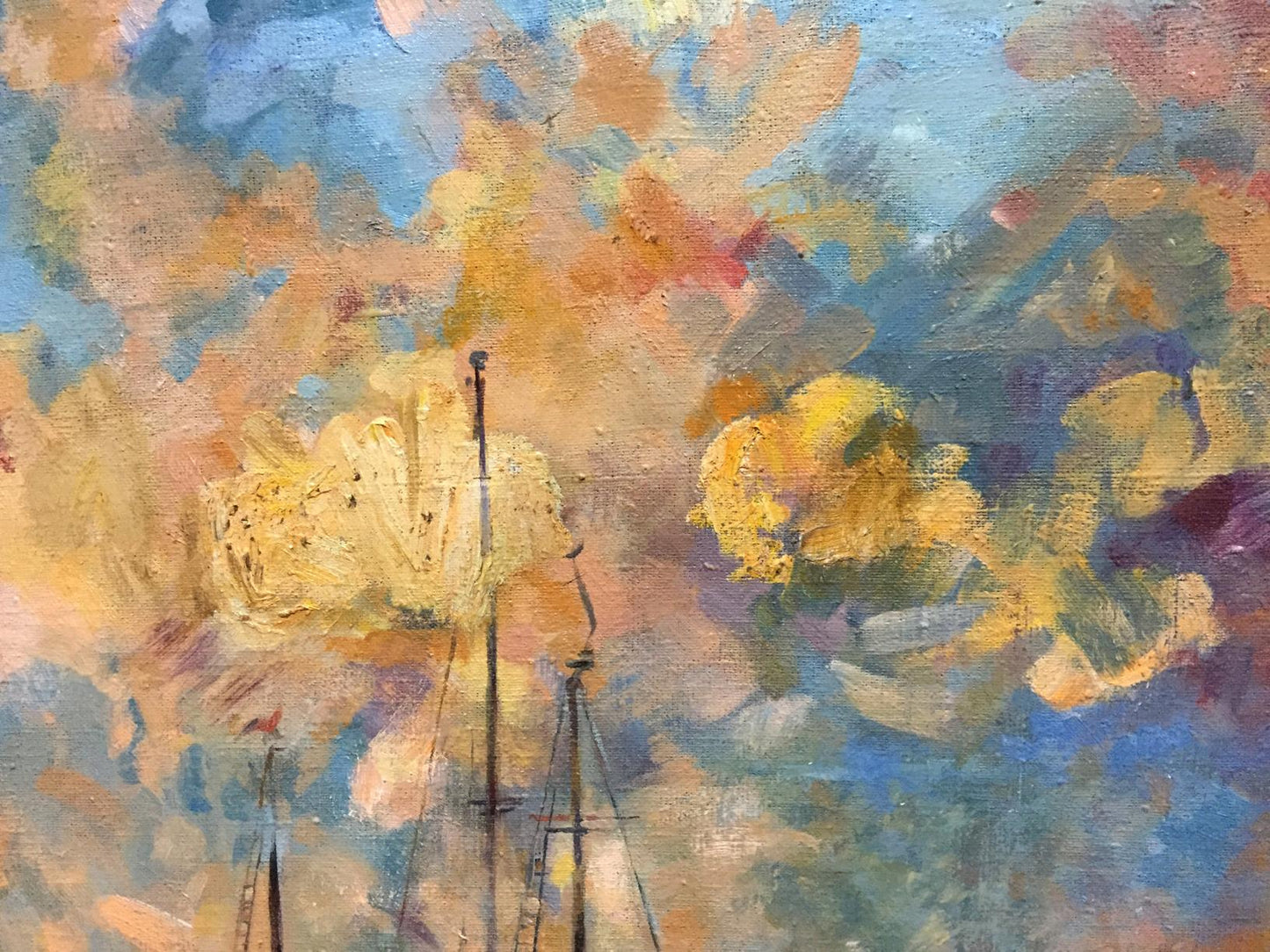 Oil painting Ships original picture painter