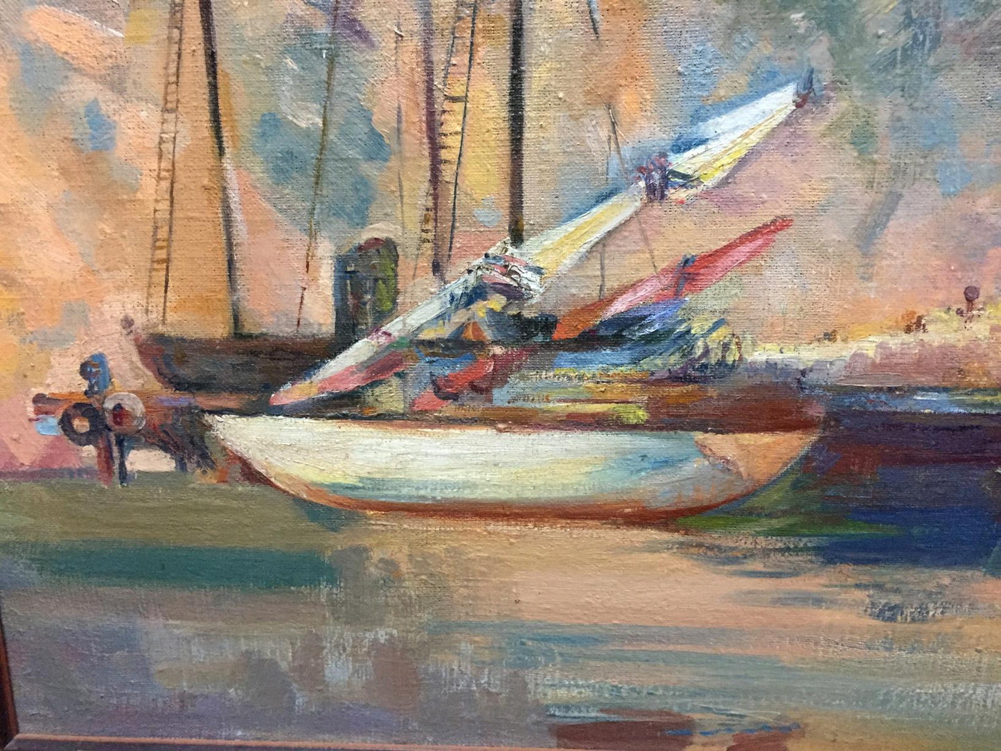 Oil painting Ships original picture painter