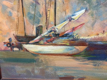 Oil painting Ships original picture painter
