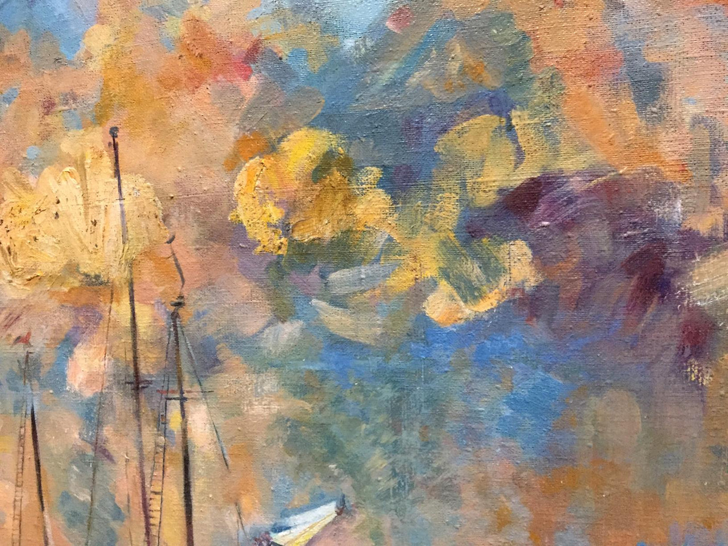 Oil painting Ships original picture painter