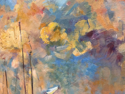 Oil painting Ships original picture painter
